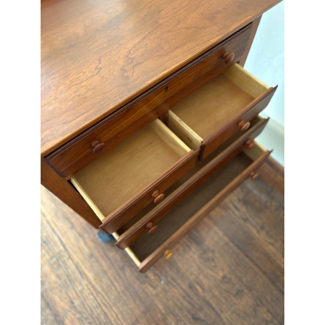 Auburn 1990s Lexington Cherry Shaker Style 5-Drawer Bedside Chest / Nightstand For Sale - Image 8 of 12