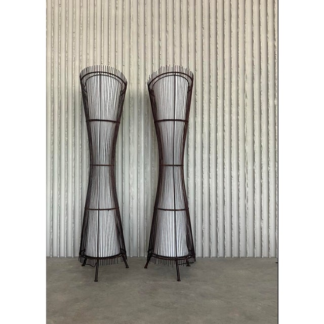 French Sculptural Kobe Floor Lamps, Set of 2 For Sale - Image 4 of 11