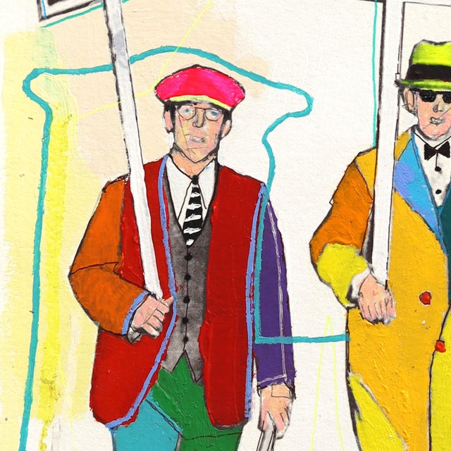 Demand (We Want Beer) - Original Urban Pop Art Mixed Media Work on Paper For Sale - Image 4 of 7