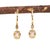 Ceylon Padparadscha Sapphire Diamond Earrings in Solid 14k Gold | Oval 6x4mm For Sale In Columbus - Image 6 of 7
