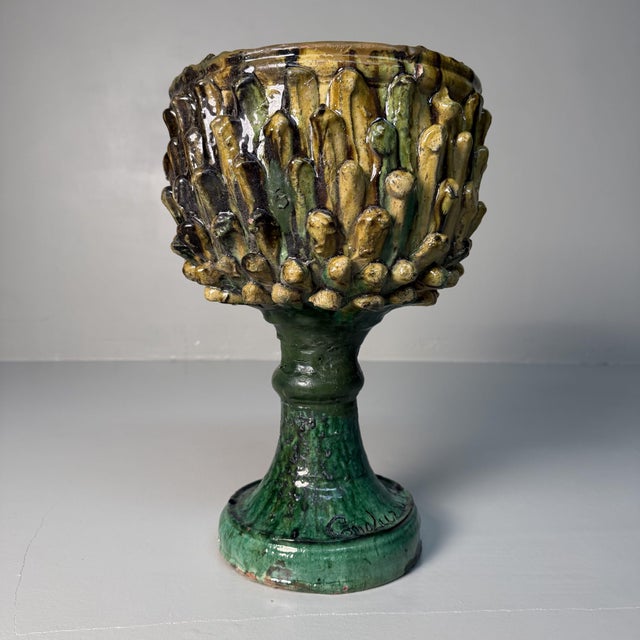 Ceramic Plant Stand by Rocco Condurso, Seminara, Italy, 1980s For Sale - Image 6 of 12