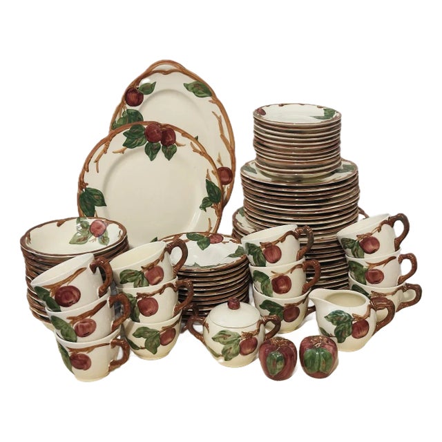 1950s Franciscan Apple Dinnerware Complete Set of 78 Pieces Serving 12 For Sale
