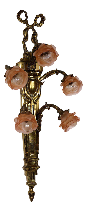 Empire Brass Glass Rose Wall Lamp