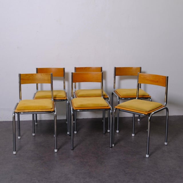 1960s Kitchen Chairs in Wood and Metal from Ibisco, 1970s, Set of 6 For Sale - Image 5 of 18