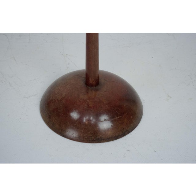 Vintage Wooden Ashtray Stand with Braided Leather Handle, Italy, 1950s For Sale - Image 6 of 9