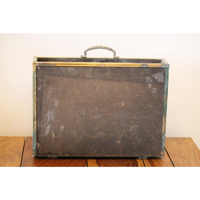 Vintage Brass and Wood Magazine Rack For Sale - Image 9 of 10