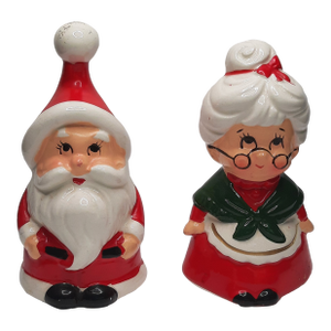 Mid C Lefton Mr and Mrs Santa Claus Christmas Salt Pepper Shaker