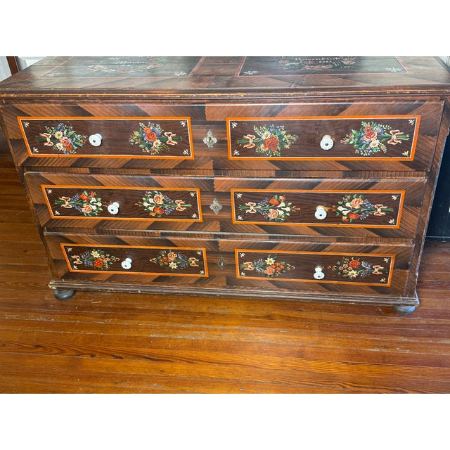 1900-1909 Eastern German Folk Art Marriage Chest For Sale - Image 4 of 17
