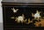 Vintage Chinese Chinoiserie TV Media Stand in Black Lacquered Paint with Bird & Flowers For Sale - Image 12 of 18