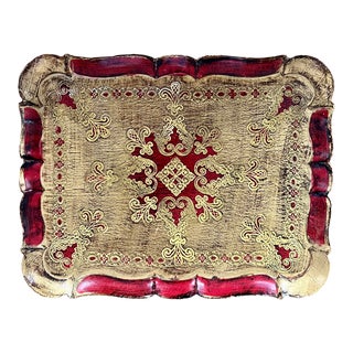 Large Vintage Florentine Tray For Sale