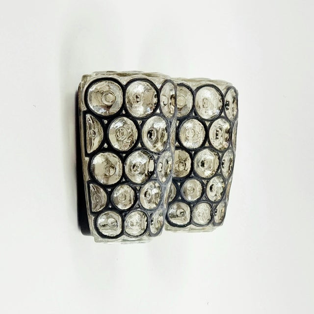 Mid-Century Modern Pair of Mid-Century Modern Glass Wall Lights/Sconces From Limburg, Germany, 1960s For Sale - Image 3 of 9