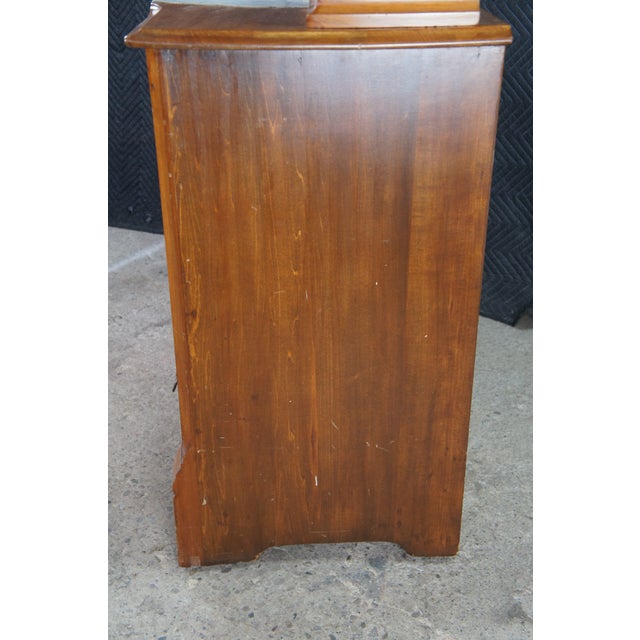 Antique Victorian Eastlake Walnut Marble Top Gentlemans Dresser Glove Box Mirror For Sale - Image 12 of 13