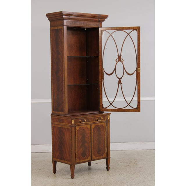 Maitland - Smith Maitland Smith Mahogany Narrow China Cabinet For Sale - Image 4 of 18
