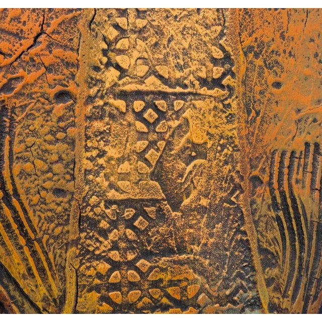 Wood Signed Owl and Full Moon Mixed Media on Panel For Sale - Image 7 of 9