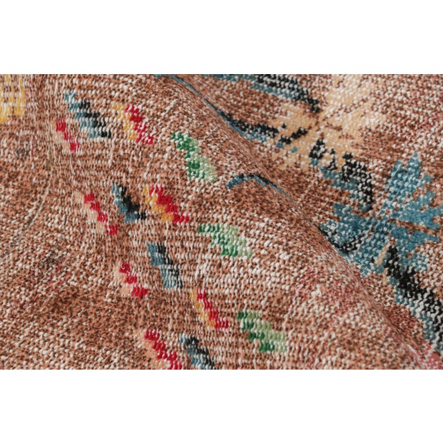 Vintage Zeki Müren Rug in Beige-Brown With Floral Patterns, From Rug & Kilim For Sale In New York - Image 6 of 7