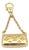 Mid 20th Century Louis Vuitton de Monogram 18k Yellow Gold Clutch Purse Charm Pendant For Sale