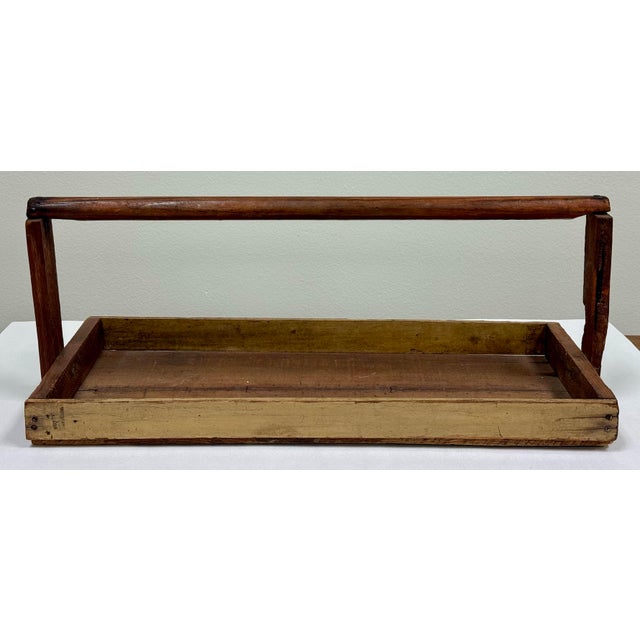 Early 20th Century Antique Rustic Handled Berry Basket Tray For Sale - Image 5 of 10