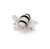 Contemporary Diamond Onyx Bumble Bee 18k White Gold Pin Brooch For Sale - Image 3 of 6