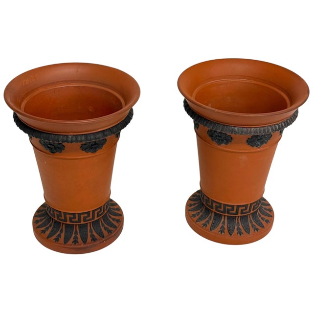 Terra Cotta Pair of Early 19th Century Wedgwood Rosso Antico Jardinières / Planters For Sale - Image 8 of 12