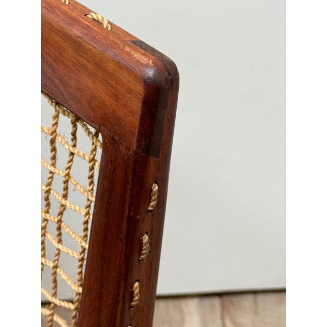 2010s Walnut and Rope Lounge Chair For Sale - Image 5 of 12