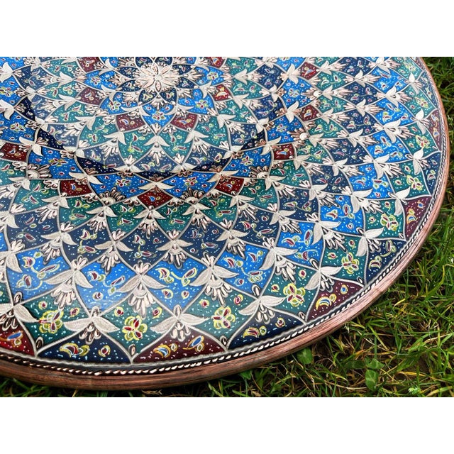 Boho Chic Handmade Coper Tray For Sale - Image 3 of 9