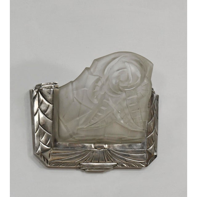 Metal French Art Deco Wall Sconces by Degue 1930 France - A Pair For Sale - Image 7 of 13