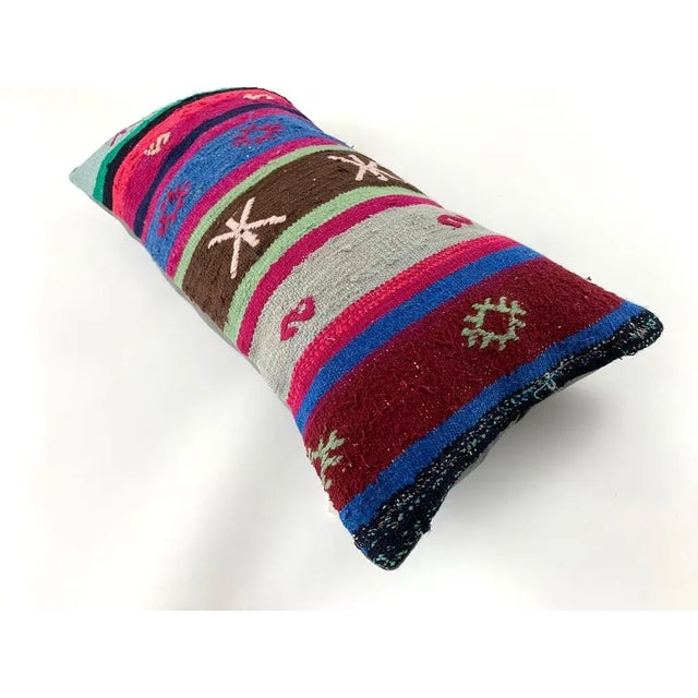 Vintage Turkish Handmade Kilim Cushion Cover, 1960s For Sale - Image 4 of 11