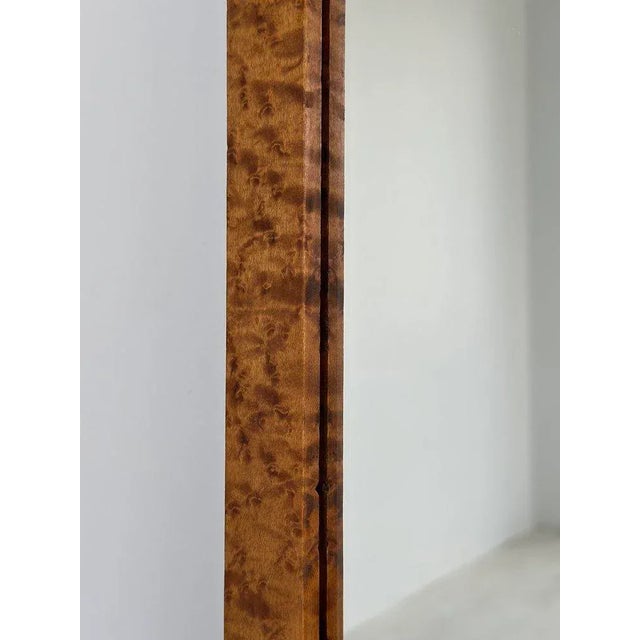 Antique Solid Birdseye Maple Framed Mirror With Crosshatch Corners, Circa Early 20th Century For Sale - Image 10 of 12