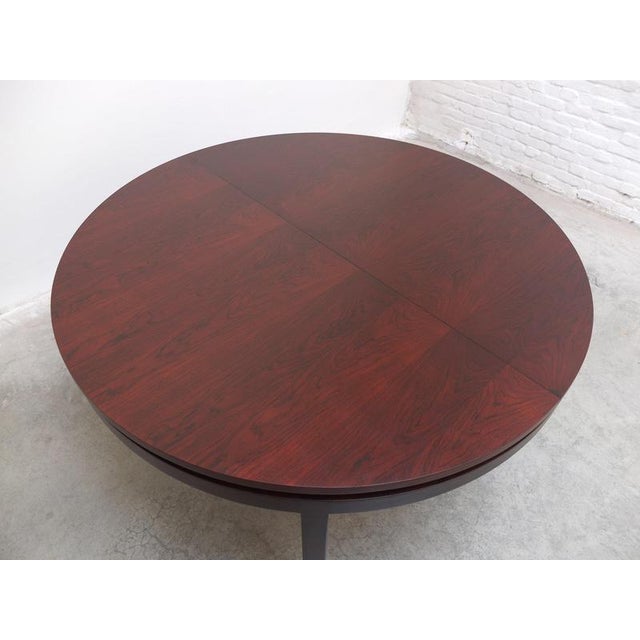 Textile Round to Oval Extendable Dining Set in Rosewood by Alfred Hendrickx for Belform, 1960s For Sale - Image 7 of 18