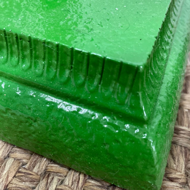 Pair of 1980s Green Metal Palm Lamps For Sale - Image 6 of 10