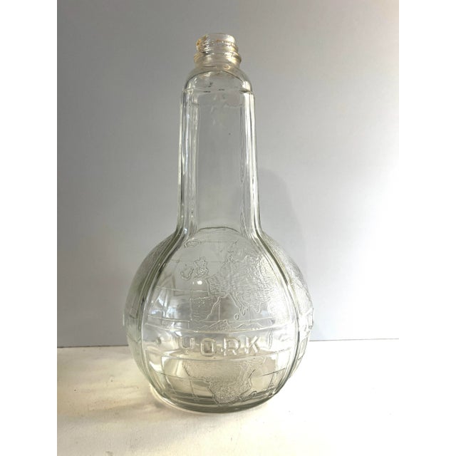 1939 - 1940 New York World's Fair Vinegar Bottle. Clear glass. Dated.