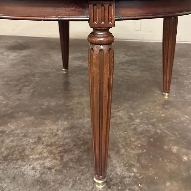 Burnt Umber Antique French Louis XVI Walnut Oval Dining Table For Sale - Image 8 of 12