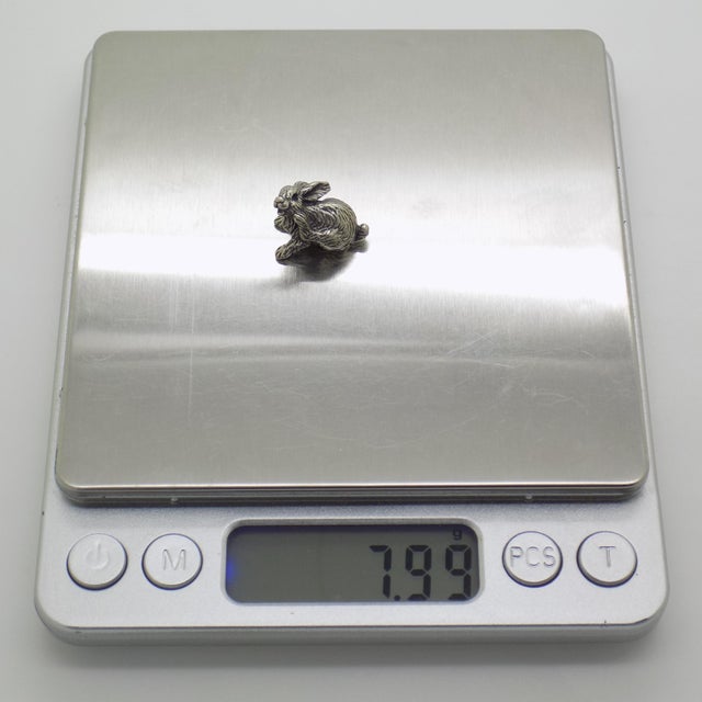 Silver Vintage Italian Handmade Genuine Silver Rabbit Figurine, 1980s For Sale - Image 8 of 11