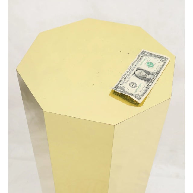 1970s Brass Clad Octagon Shape Mid-Century Modern Pedestal For Sale - Image 5 of 6