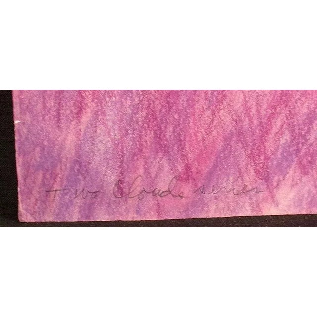 1980s "Two Cloud Series" Impressionist Style Pastel Drawing by Scott Nellis For Sale - Image 4 of 5