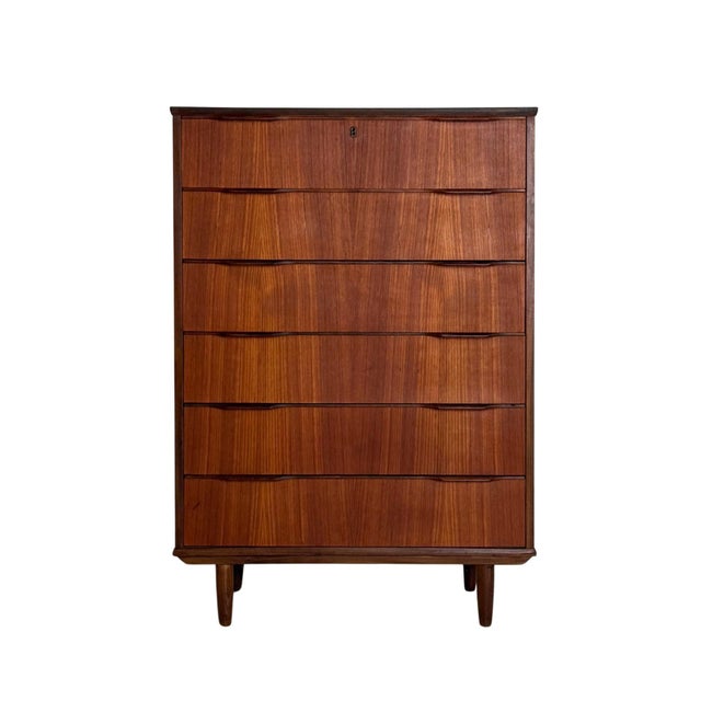Danish Tallboy Chest in Teak, 1960s For Sale - Image 9 of 9