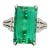 7.46 Carat Green Tourmaline Diamond Platinum Ring, Size 6.75 For Sale