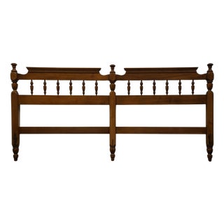 High End Solid Hard Rock Maple Colonial Early American Style King Size Spindle Headboard For Sale