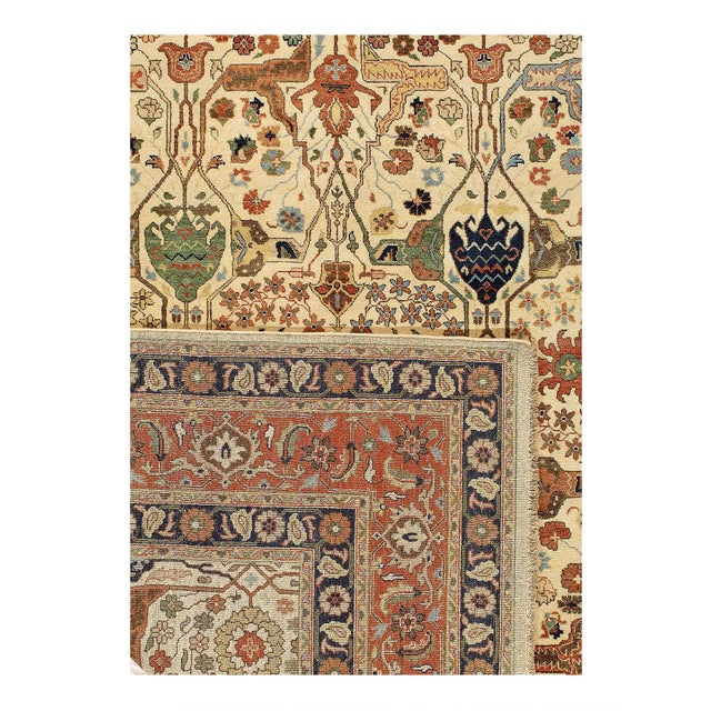 Traditional Pasaragd DC Ivory Color Fine Hand Knotted Persian Heriz Design Rug For Sale - Image 3 of 3