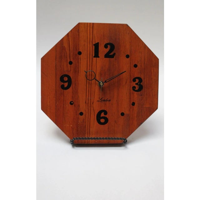 Vintage Staved Walnut Octagonal Wall Clock For Sale - Image 13 of 13