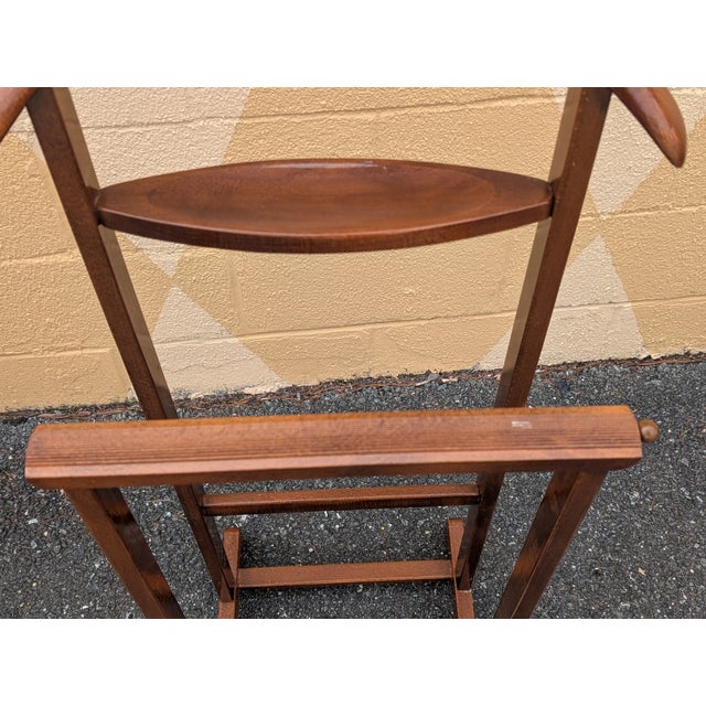 Brown 1970s Italian Mid-Century Wood Valet Stand Dressboy For Sale - Image 8 of 10