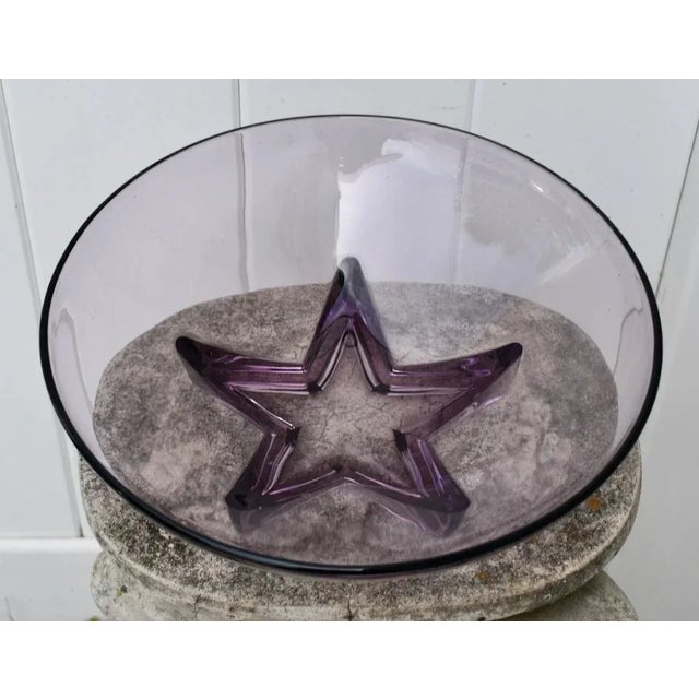 Vintage Heisey Glass Amethyst Colored Glass Bowl W/Star For Sale - Image 12 of 13