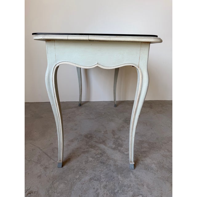 Vintage Italian French Provincial Louis XV Style Writing Desk With Glass Top For Sale - Image 12 of 12