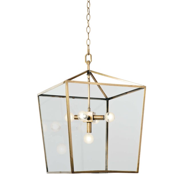 Regina Andrew Camden Lantern in Natural Brass For Sale