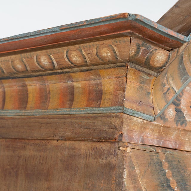 Late 18th Century Original Hand-Painted Swedish Cabinet, Dated 1790 For Sale - Image 6 of 14