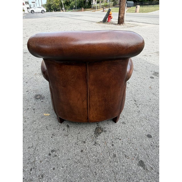 Pair of French Leather Club Chairs For Sale - Image 12 of 14