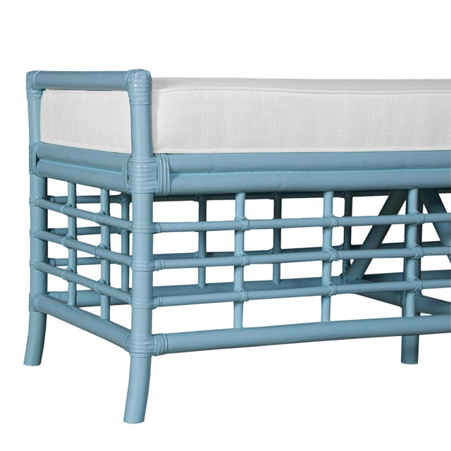 David Francis Luna Bench - Pool Blue For Sale - Image 4 of 7