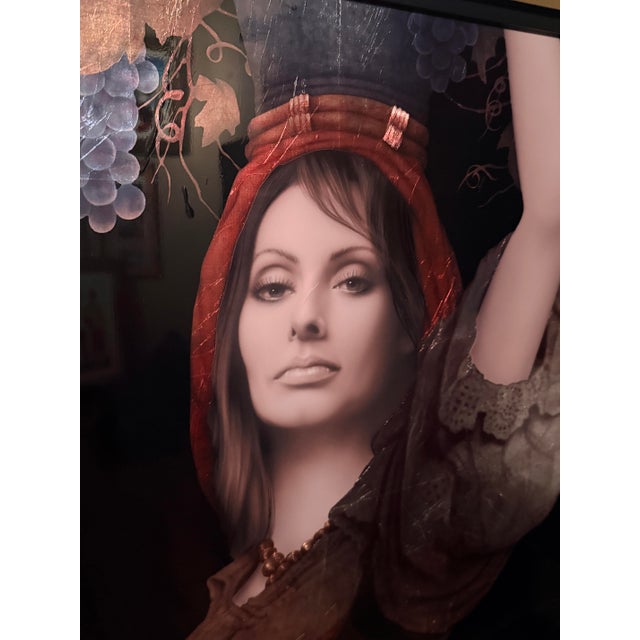 Figurative Patrick Guyton “Bella Vita” Mixed Media on Aluminum With Silver Leaf Framed Contemporary Figurative Portrait For Sale - Image 3 of 12
