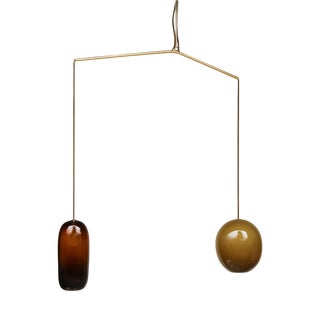 No. 134 Sculptural Light in Handblown Glass and Brass by Milla Vaahtera For Sale
