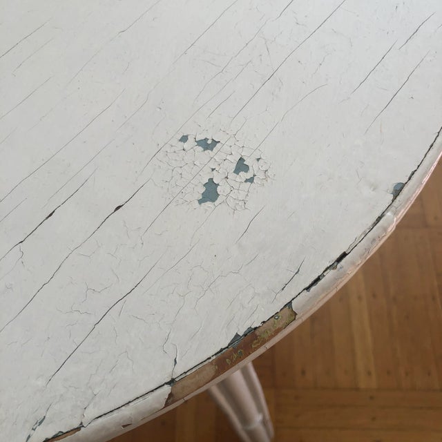 Antique Painted Bamboo Side Table For Sale - Image 4 of 13